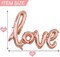 Large Rose Gold LOVE Foil Balloons Banner,42 Inch Mylar Foil Letters Balloons Reusable Material for Romantic Valentine's Day Wedding Bridal Shower Anniversary Engagement Party Decorations
